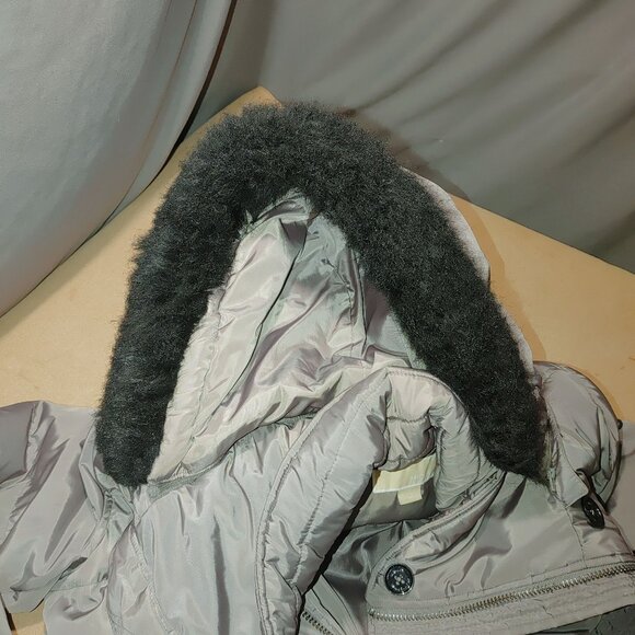 Michael Kors Puffer Coat Size Large Gray Womens Hooded Grey Polyester - Picture 16 of 16
